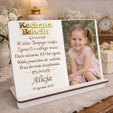 Prezent dla Babci i Dziadka – biała ramka z grawerem i zdjęciem 22×17 cm