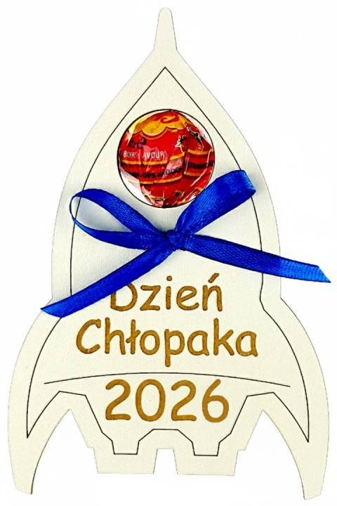 Biała rakieta na lizaka HDF prezent do szkoły i przedszkola